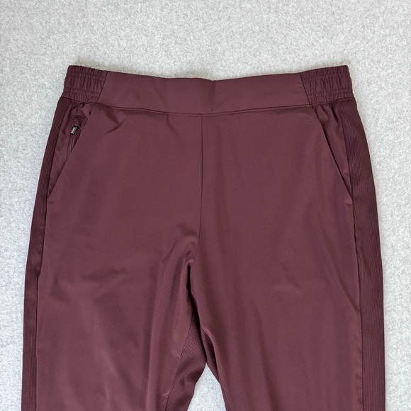 Athleta Brooklyn Lined Joggers Pants Womens Size 14 Maroon Red Athleisure Comfy - Picture 3 of 16